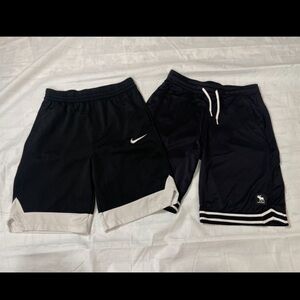 2 pairs of boys athletic shorts Nike & Abercrombie kids boys size XL 16 black
